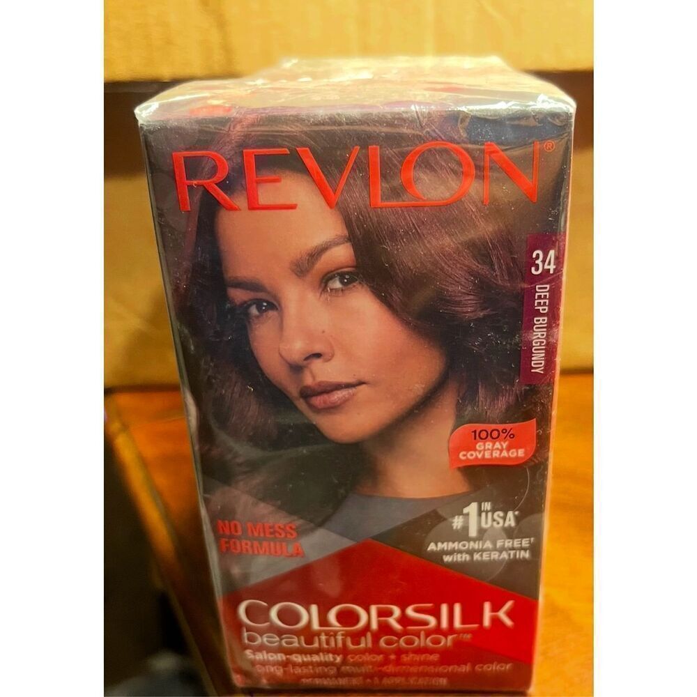 3 Revlon Colorsilk Beautiful Color Permanent Hair Dye w/Keratin 34 DeepBurgundy